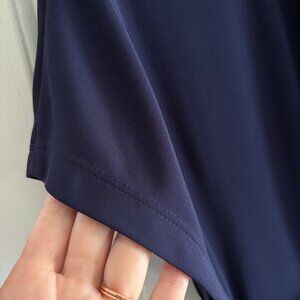 Vintage H&M Gold Label Premium Navy Blue Maxi Flutter Sleeve Dress